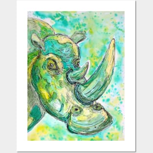 Strange Green Rhinoceros Posters and Art